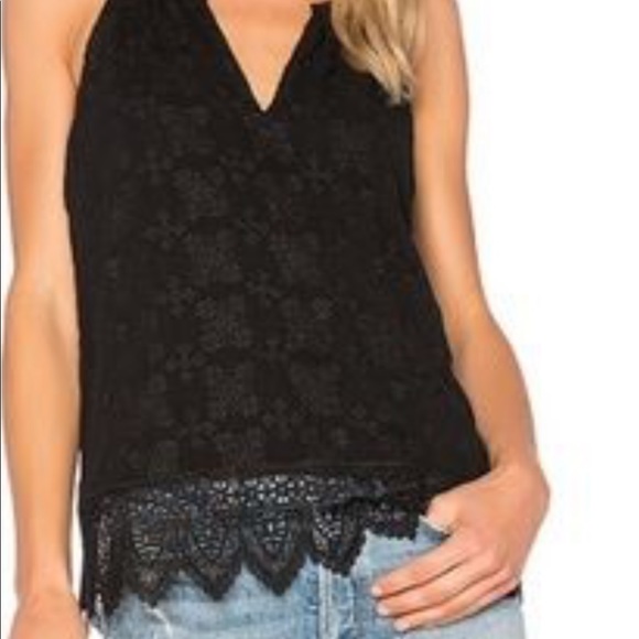 ⭐️Host Pick⭐️ Joie Black Lace Edged Top - Picture 1 of 6